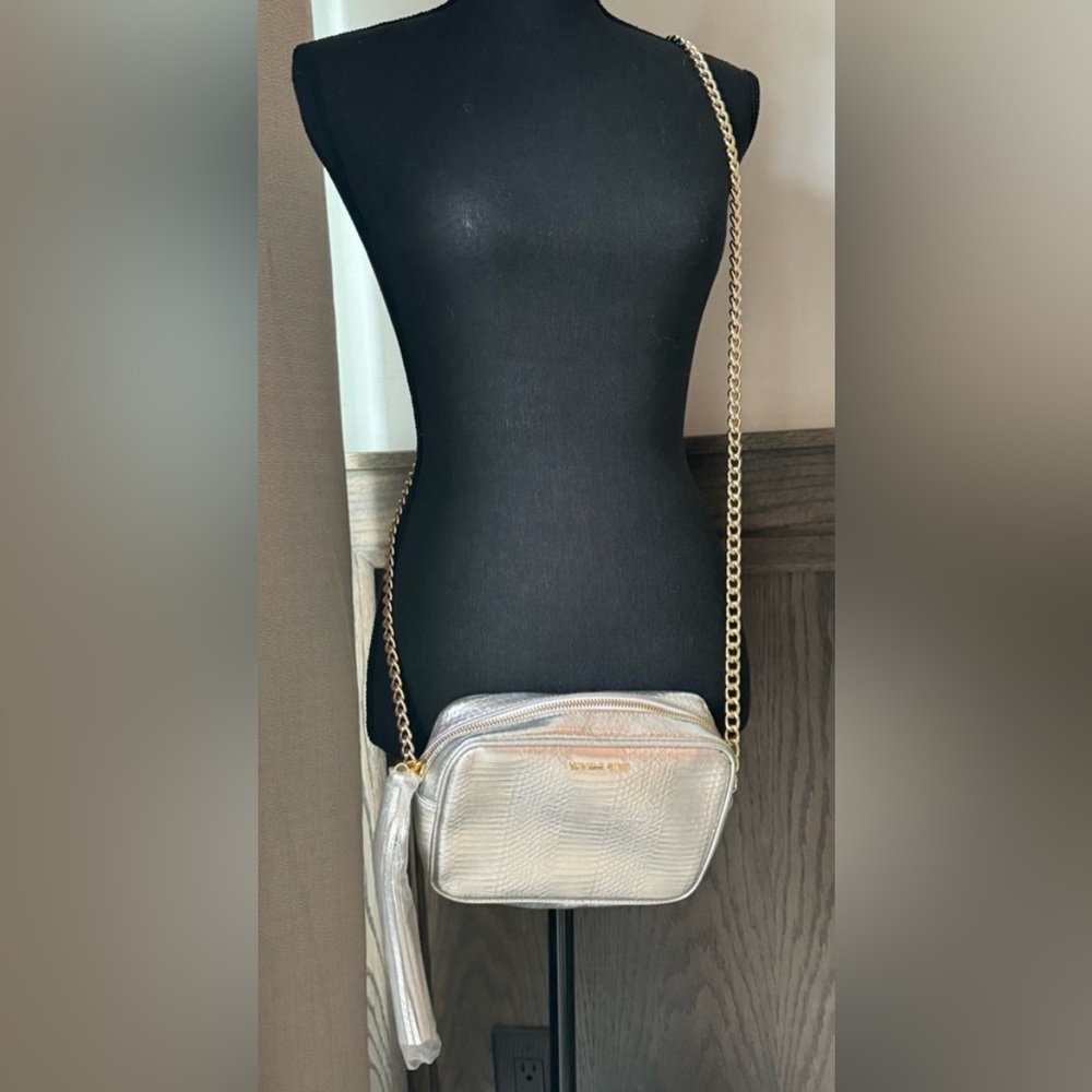 VICTORIA’S SECRET Snakeskin Crossbody Bag Ret: $79! Silver, Gold Hardware, NWT